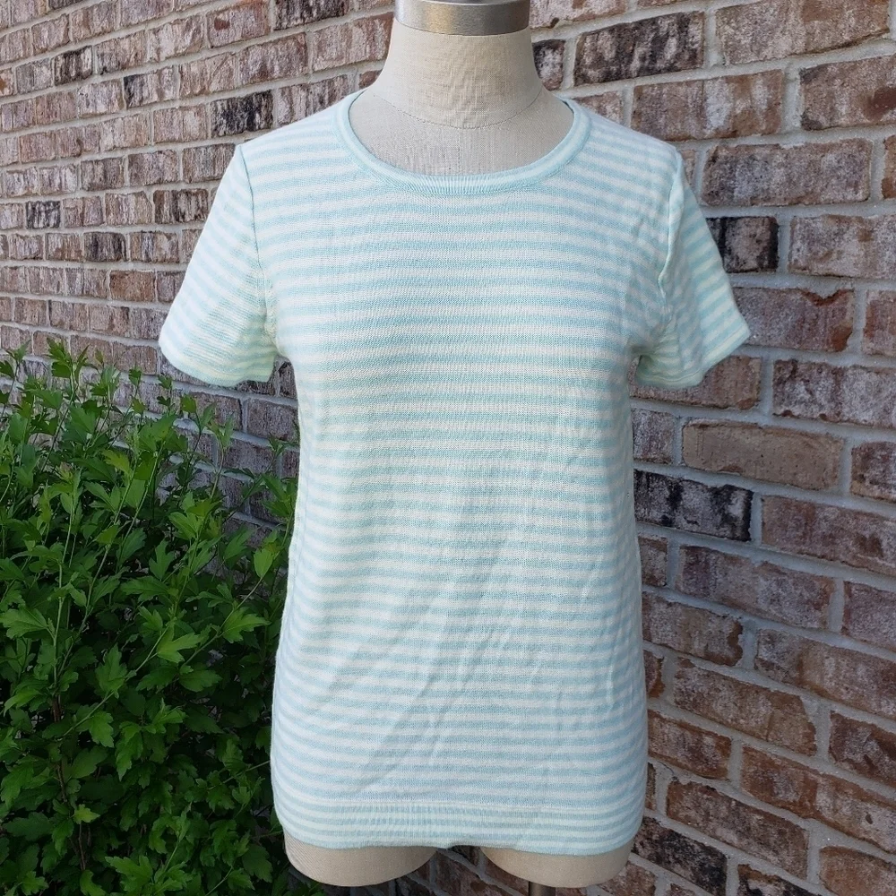 J. Crew Striped Short Sleeves Knot Top Size S